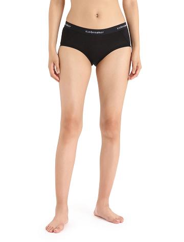 Icebreaker Merino Sprite Hot Pants Női Fehérnemű Fekete | HU 1708BEXC